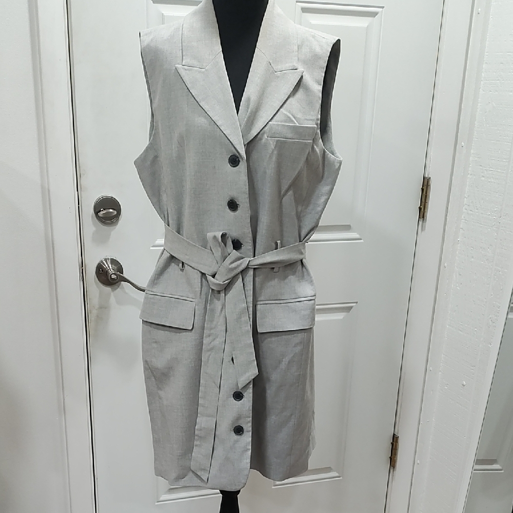 LOFT Black and Gray Dress